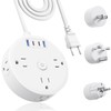 European Travel Plug Adapter, US to UK Europe Power Strip
