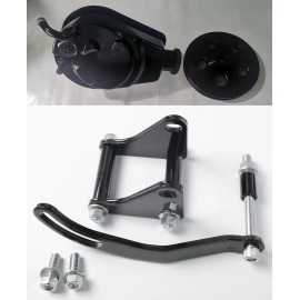 espeedpro21 SB Chevy SBC 350 Black Saginaw Style Power Steering Pump & Bracket & Pulley kit