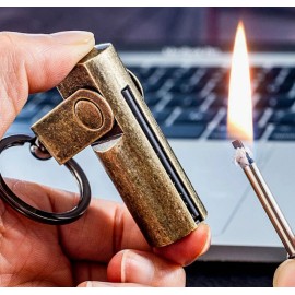 Jobon Waterproof match striker lighter key chain,Survival Tool Oil Flame Lighter