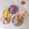 Kids' Knitted Beret Hat: Cream Color Solid Style for Autumn and Winter Soft Green [Children] 3ea