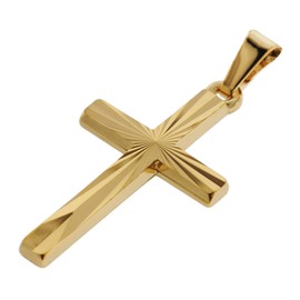 trendor Cross Pendant Gold 333/8 K 22 mm with Gold-Plated Silver Chain Women's and Men's Necklace 08512, 60 cm, Yellow Gold, No Gemstone