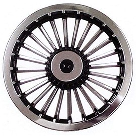 8" Turbine Black/Silver Golf Cart Hub Caps - Each