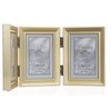 Lawrence Frames Antique Gold Brass Hinged Triple 2x3 Picture Frame,