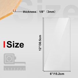 KINLINK 6x12 Acrylic Sheets, 1/8inch (3mm) Clear Plexiglass Sheets, Transparent Plasitc Board with Protective Paper for DIY Project, Craft, Picture Frames, Sign, Weding invitaton, 2 Pack