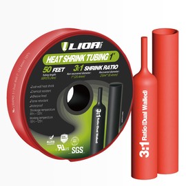 LIDAPRO Heat Shrink Tubing 50 Feet Roll, 3:1 Ratio Adhesive Lined Marine Grade Shrink Wrap Tubing,Industrial Heat Shrink Tube Electrical 1in Red