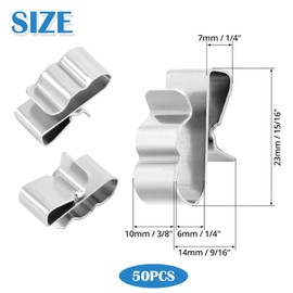 Pack of 50 Photovoltaic Cable Clips, PV Cable Clips, Stainless Steel Cable Clips, Solar Panel Cable Clips, Trailer Frame Wire Clamps, Stainless Steel Wire Clamp, Easy to Install and Remove