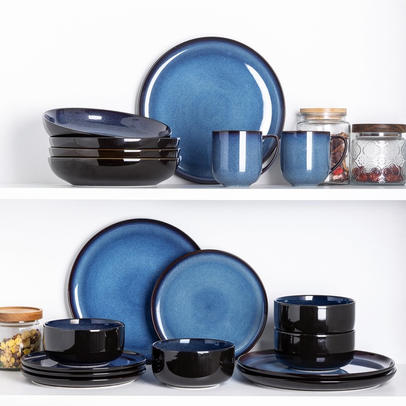 LERATIO Ceramic Dinnerware Sets for 4,12 Pieces Poreclain Plates and