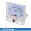 uxcell Analog Current Panel Meter DC 0-1mA 85C1 Ammeter 64x57x56mm