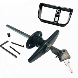 6" stem Black Shed T-Handle Shed Door Lock Replacement gate Playhouse Barn Hardware Lock Set Item#1800 (1, Black)