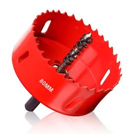 Hole Saws Cutter, HSS Bi-Metal Drill Bit for Wood, Plastic, UPVC, Fiberglass and Plasterboard (80mm)