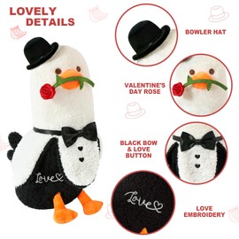 shownicer Plush Toy Banana Duck Cuddly Toy Kawaii Duck Plush Cushion Toy Throw Pillow Duck Cushion Gift for Valentine's Day Girlfriend Girls Children 3+ Years (Rose, 30 cm)