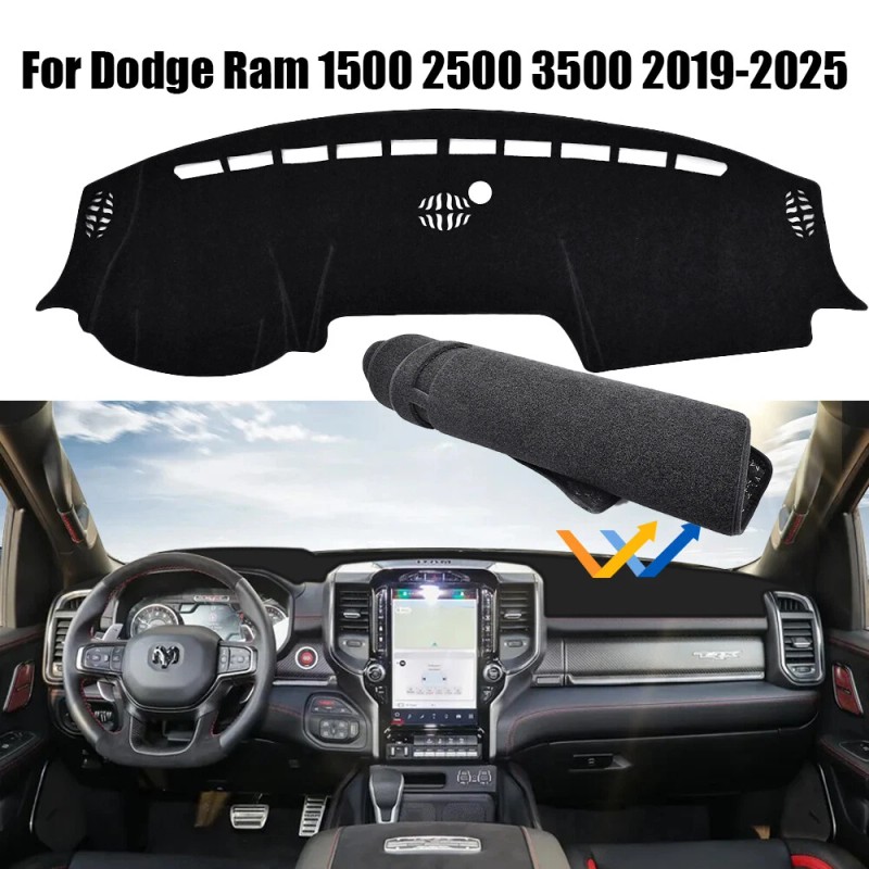 Unbranded Black Dashboard Mat Dash Sun Cover Pad For 2019-2024