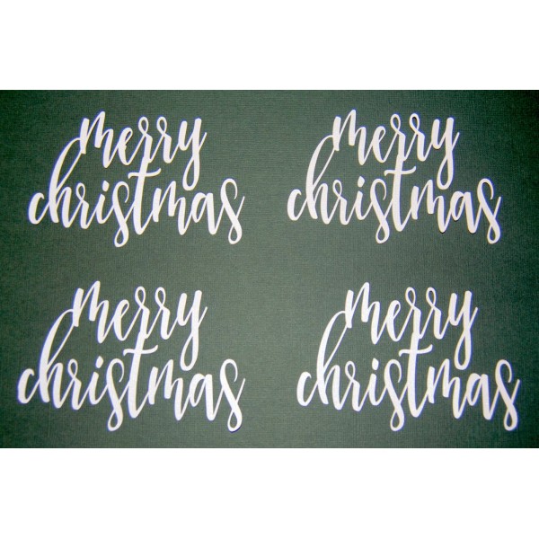 Handmade 8 Eight die cut "Merry Christmas" sentiments for A2