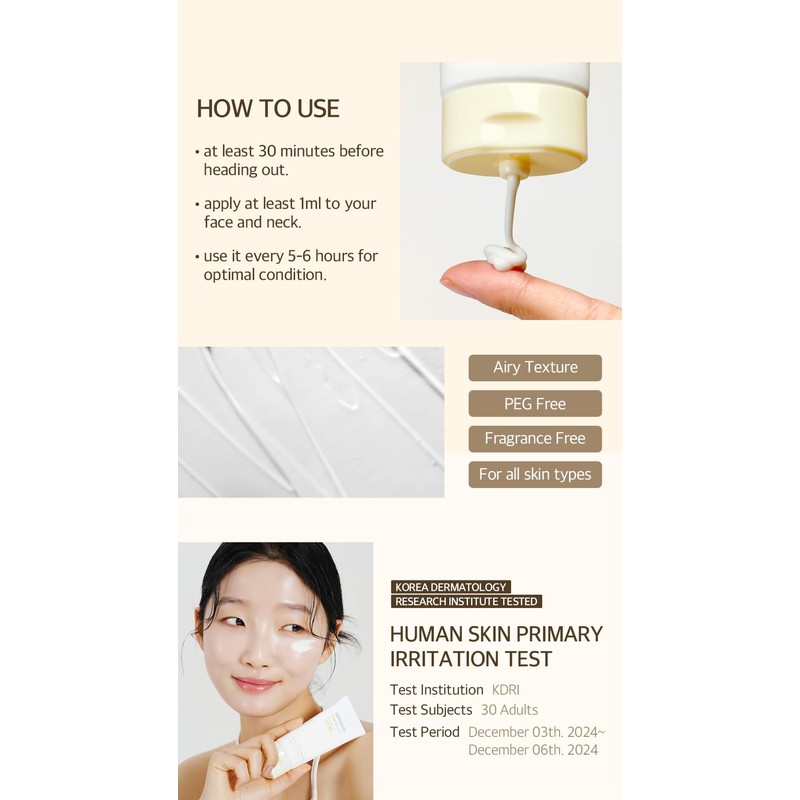 mixsoon Bean Sunscreen-Lightweight Airy Texture SPF 50 Korean Sunscreen for