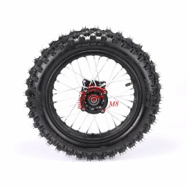 Unbranded 12" Rear Wheel 80/100-12 Tire Rim for SSR CRF50 Apollo RFZ 110 125cc Pit Bike