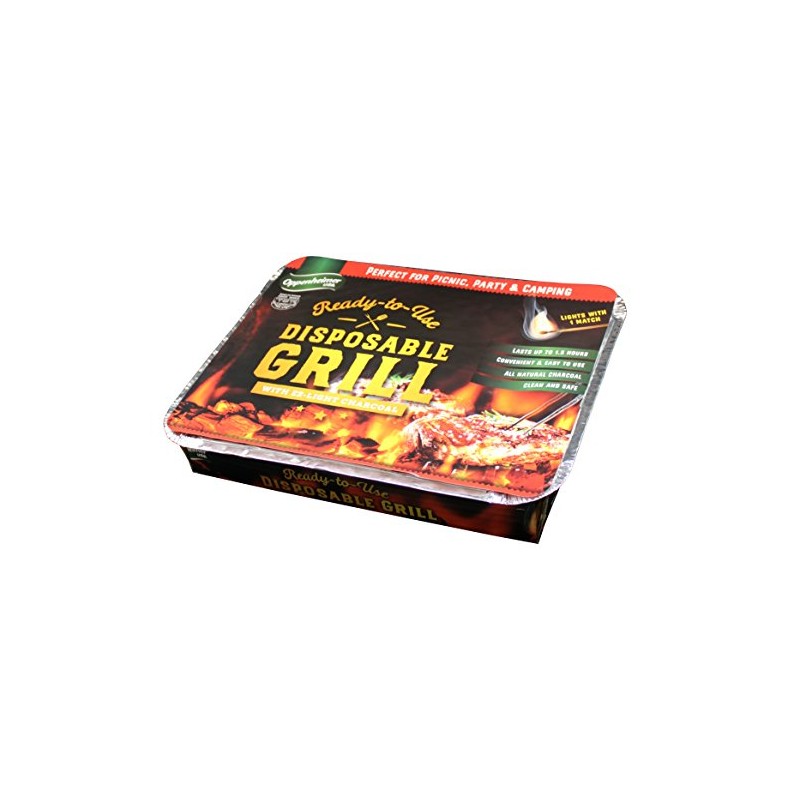 Oppenheimer USA Disposable Charcoal Grill On-The-Go Ready to Use Easy