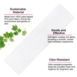 Exfoliating Washcloth [Made in Japan] Shower Back Scrubber with Sustainable Corn Fiber, Odor-Resistant Exfoliating Towel (Soft)