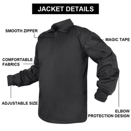 SINAIRSOFT Men's Tactical Uniform,Airsoft Paintball Hunting Outdoor Pants Shirt with Elbow Pads,Combat Army BDU Suit