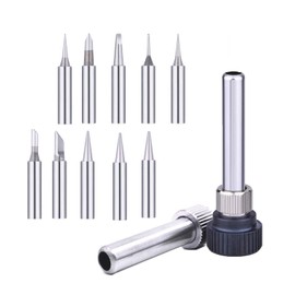 WANGCL 10Pcs 900M-T Soldering Iron Tips for Hakok Quikc Aoyeu Mapnli Yihau Solder Station AFB Soldering Station Soldering Gun Lead-Free Solder Iron Tip with Welding Sleeve