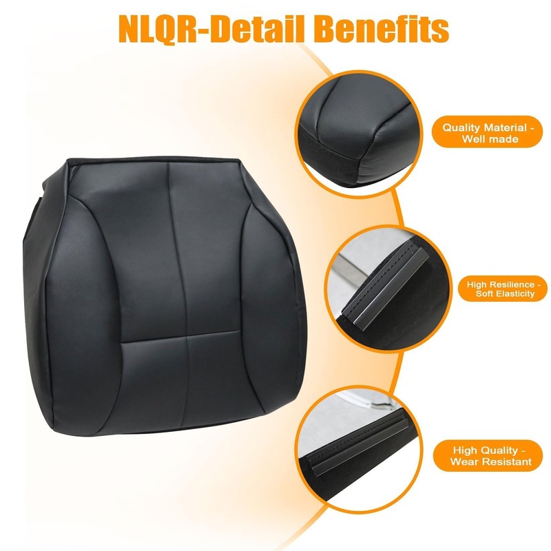 NLQR Driver and Passenger Side Bottom Replacement Microfiber Leather Seat