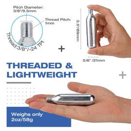 PINNAMAX CO2 Bicycle Pump Set - CO2 Inflator with 16 g/25 g CO2 Cartridges - Compact, Lightweight, Compatible with Presta & Schrader Valves - Perfect for Road Bikes & MTB - Includes Protective Case (6