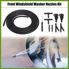 HOPESPANNER Front Windshield Washer Nozzles Kit for Ford F-150 2.2 Meters Windshield Washer Hose with 6pcs Connectors Replaces 3W7Z17603AA Replace Parts Vehicle Components