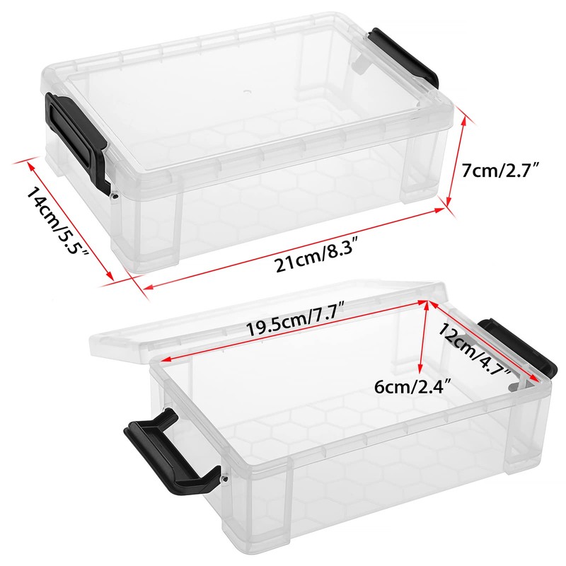 BTSKY Set of 4 Stackable Transparent Pen Boxes, Office Supplies