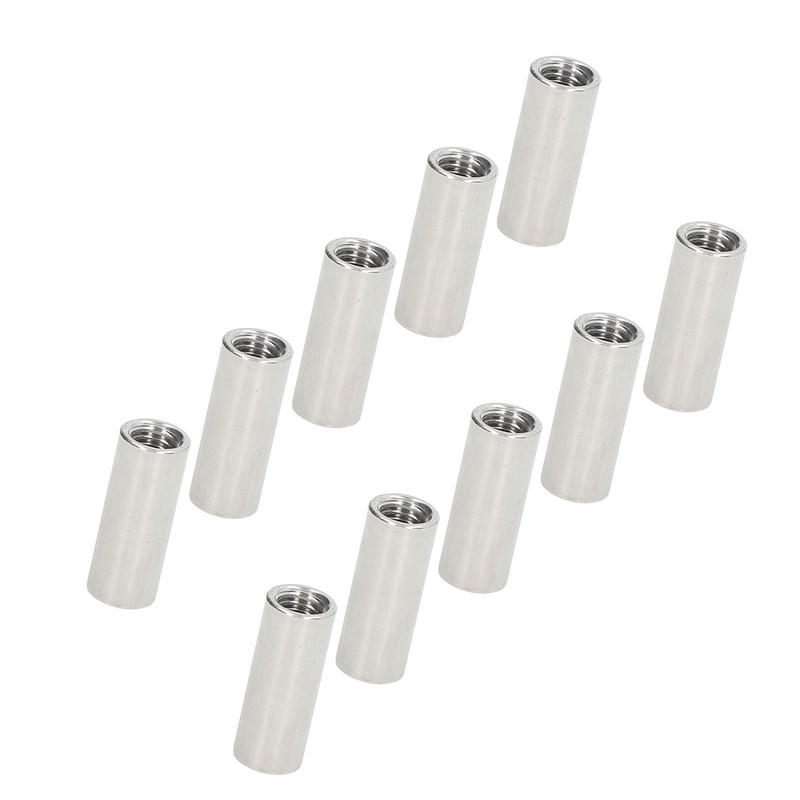 10 Pcs Round Coupling Nut M10x1.5 L35mm Stainless Steel Round
