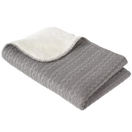 Bloom Throw Blanket, Noel, Approx. 27.6 x 39.4 inches (70 x 100 cm), Scandinavian Fashionable, Cute, Warm, Washable, Small, Throwed Blanket (Gray)