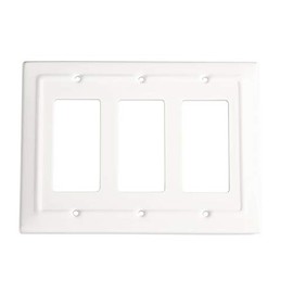 Monarch Abode 19059 Triple Switch Architectural Rocker Decorative Wall Plate Switch Plate Outlet Cover, 3-Gang, Classic White