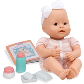Baby Sweetheart by Battat – Bath Time 12-inch Soft-Body Newborn Baby Doll with Easy-to-Read Story Book and Baby Doll Accessories