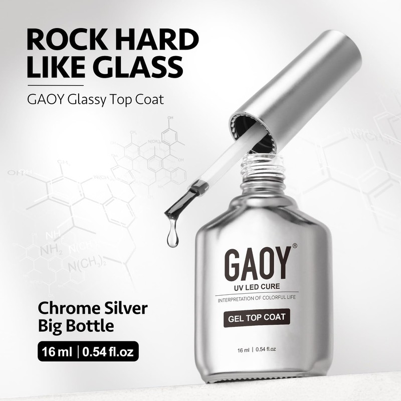 GAOY Gel Top Coat and Peel Off Base Coat Set,