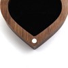Heart Shaped Wooden Ring Box Black Soft Lining Smooth Surface