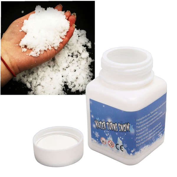 Instant Snow Powder | 65G Artificial Plastic Snow | Insta Snow Perfect for Winter Decoration, Village Displays, Holiday Crafts and Artificial Snow Game and Ideal for Cloud Slime Supplies and A