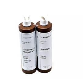 Korres Fresh Citrus Shampoo and Conditioner 12.2 fl oz ea w pumps NEW