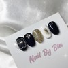 [Handmade Nail Tips] Quilted Bear Nails - Square / [수제네일팁]