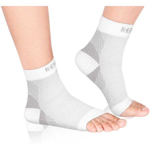 NEWZILL Plantar Fasciitis Socks with Arch Support, BEST 24/7 Foot Care Compression Sleeve, Eases Swelling & Heel Spurs, Ankle Brace Support, Increases Circulation (L/XL, White)