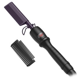UKLISS Heißer Kamm Elektrische Haarglätter Bürste Kupfer Haar Glätteisen Multifunktionaler Heißer Kamm für Perücken Afro Haar Bart Lockiges Stylingbürsten Beheiztes Kamm Einstellbare Temperatur