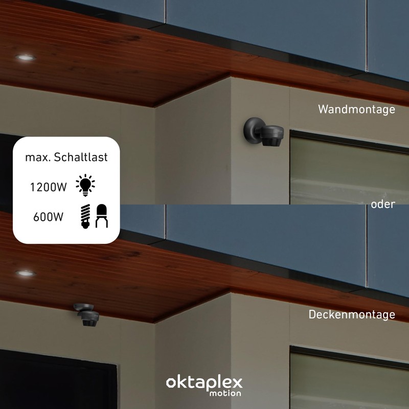 Oktaplex Mia Motion Sensor Outdoor 360 Degree Swivelling IP65 Motion