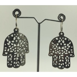 Moroccan Hamsa Earrings Sterling Silver Evil Eye Amulet Berber Hand Talisman New