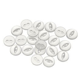 HARFINGTON 20 botones de costura redondos blancos de 18 litros, 11,5 mm, 15/32 pulgadas, botón de repuesto para manualidades, pantalones, falda, botones de cierre de ropa