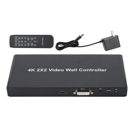 2x2 Video Wall Controller 4K 30Hz VGA Input HD Multimedia Interface Output 8 Display Modes Video Wall Splicer 100‑240V US Plug