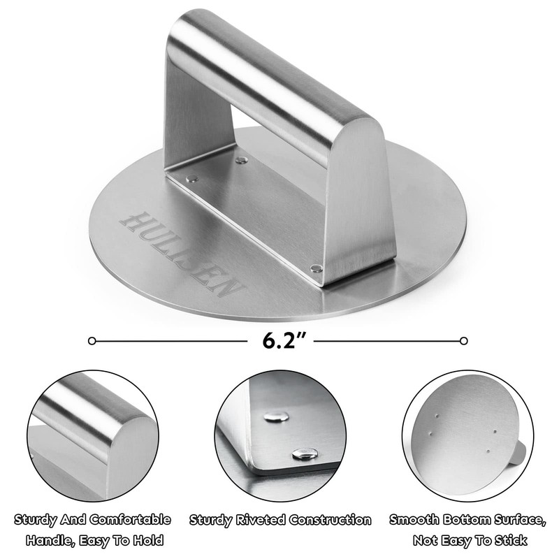 HULISEN Cheese Melting Dome & Smashed Burger Press, 9 Inch