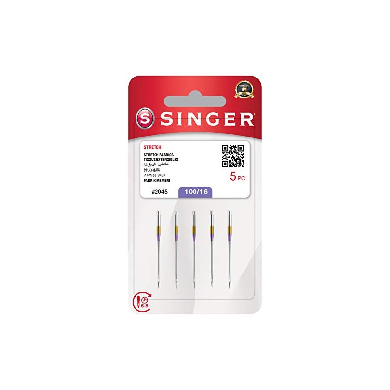 Singer 5 Sewing Machine Needles 2045 (100/16) Elastic Fabrics