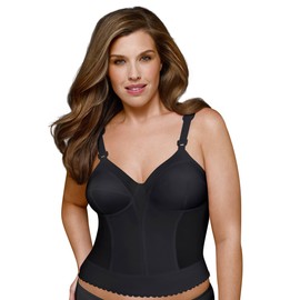 Exquisite Form womens Back Close Longline Bra, Black, 40DD US