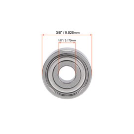 sourcing map Pack of 10 Deep Groove Ball Bearings R2ZZ 1/8 Inch 3/8 Inch 5/32 Inch Shielded Z2 Lever Bearings