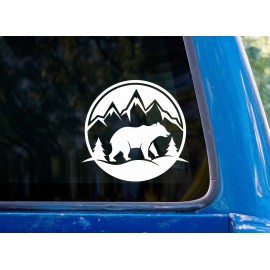 Oracal Bear Mountain Landscape Vinyl Sticker Decal - Winter Car Window Silhouette
