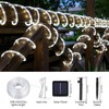 SFNDOU 33FT 100LED Solar Rope Lights Outdoor Waterproof, White Solar