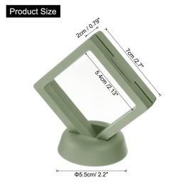 uxcell 20 Pcs 3D Floating Display Case, 2.76 x 2.76 Inch Floating Frame Display Holder Stand, Transparent PE Jewelry Storage Box, Light Green