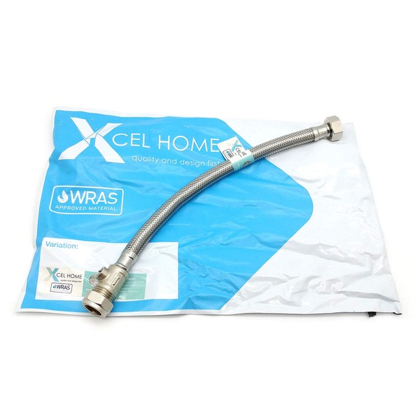 1 x WRAS Approved 300mm 15mm Compression with Isolation Valve